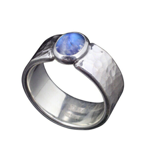 龍頭 ブルーレインボームーンストーン 丸鎚目 リング 幅8mm 14〜27号 指輪 メンズ シルバー シルバーリング ブランド シルバー950 おしゃれ 伝統技法 ギフト 槌目 人気 男性 鎚目 彼氏 メンズリング