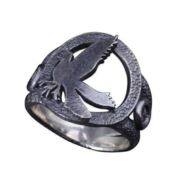 龍頭 八咫烏 リング いぶし 14〜24号 指輪 鳥メンズ レディース シルバー シルバーリング シルバー950 八咫烏 彼氏 指輪/リング：「日本書紀」や「古事記」にも出てくる三本足の 彼女 人気 ギフト おしゃれ 伝統技法 女性 男性 ブランド