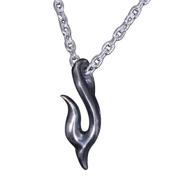 龍頭 いぶし 火焔 L ネックレス チェーン付き ペンダント メンズ シルバー シルバーネックレス シルバー950 人気 男性 ペンダント：炎をモチーフとした細身のネックレスなので重ね着けでもご利用頂けます。ユニセックスデザイン ブランド 火炎 おしゃれ