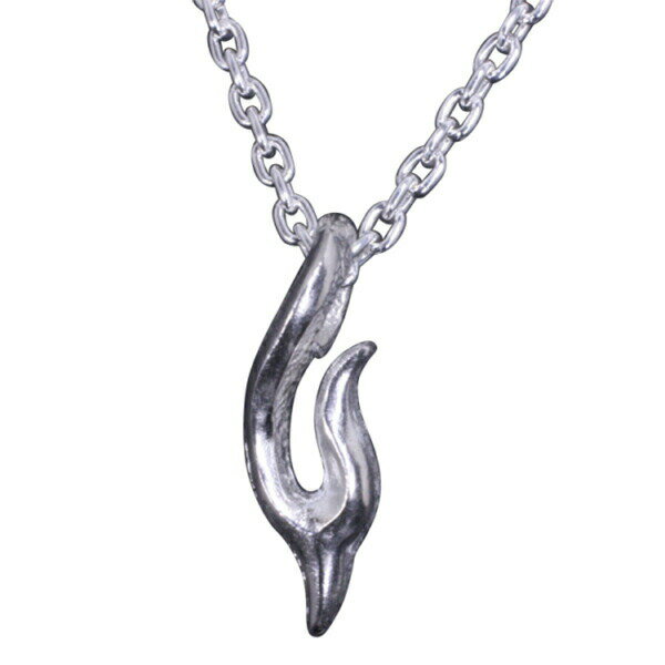 龍頭 白仕上げ 火焔 ネックレス チェーン付き ペンダント メンズ シルバー シルバーネックレス メンズネックレス 人気 彼氏 ギフト 火焔 おしゃれ ペンダント：炎をモチーフとした細身のネックレスなので重ね着けでもご利用頂けます。ユニセックスデザイン(4)