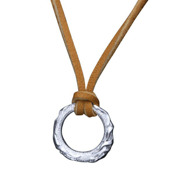 龍頭 白仕上げ 火焔リング ネックレス 革紐付き ペンダント メンズ シルバー シルバーネックレス メンズネックレス 炎 男性 火炎 槌目 人気 ブランド 鎚目 伝統技法 / ギフト シルバー950 おしゃれ ペンダント 彼氏