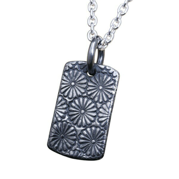 龍頭 乱菊 インゴット ドックタグ ネックレス チェーン付き ペンダント 認識票 迷子札 シルバードッグ..