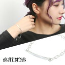 SAINTS セインツ LOVE&PEACE タグ プレート ブレスレット シルバー925 マリタイムチェーン シルバーアクセサリー シルバーブレスレット メンズブレスレット ブランド ブランド チェーンブレスレット 英字 ギフト プレゼント シンプル(4)