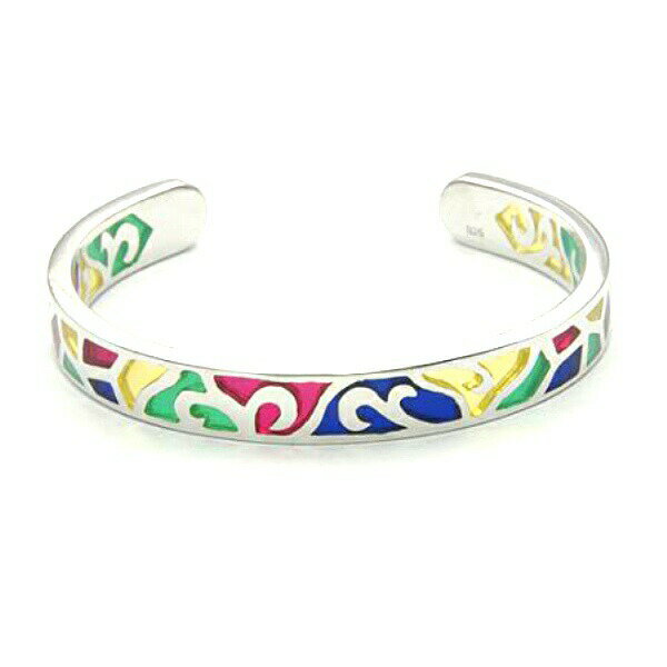 SAINTS セインツ ステンドグラスバングル カラフルレジン シルバー925 シルバーアクセサリー 銀 SV925 ..