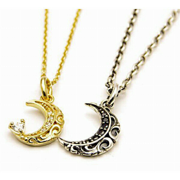 SAINTS セインツ アラベスクムーンネックレス ペア(チェーン付き) 金メッキ シルバー925 金メッキ シルバー925 シルバーアクセサリー 銀 SV92...