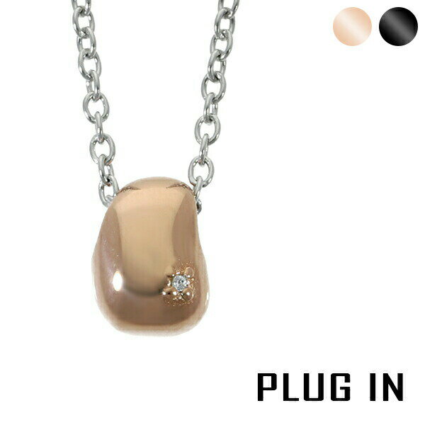 PLUG IN ナチュラル ビーン ネックレス ペンダント ジルコニア サージカルステンレス 金属アレルギー ..