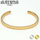 SAINTS セインツ マルチフェイス&ミル打ちレディースバングル ゴールド シルバー バングル ブレスレット シルバー925 シンプル 凹凸 腕元 おしゃれ ...