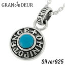GRAN DEUR 円盤 ターコイズ シルバーネックレス スリーピングビューティ トルコ石 シルバーアクセサリー メンズ ネックレス シルバー925 ブランド 人気 メンズ ターコイズ ネックレス 彼氏 おしゃれ プレゼント ペンダント シルバー 天然石(4)