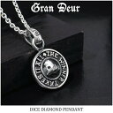 GRAN DEUR ダイヤモンド ダイス シルバーペンダントトップ チェーンなし さいころ ギャンブル 勝負 The プレゼント シルバー925 DEUR】ダイスが埋め込まれたコイン型のペンダント! メンズ アクセサリー ペンダント 天然石 彼氏 ヘッド(4)