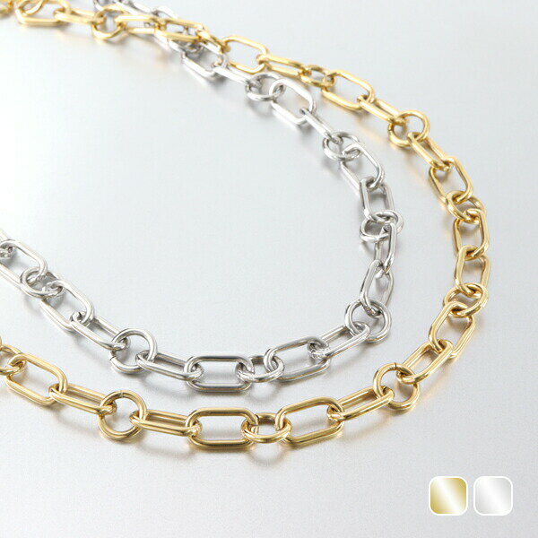 VAYACONDIOS 選べる2カラー ステンレス チェーン ネックレス 50cm マンテル 自由調節 ステンレスチェーン ステンレスネックレス サージカルステ...