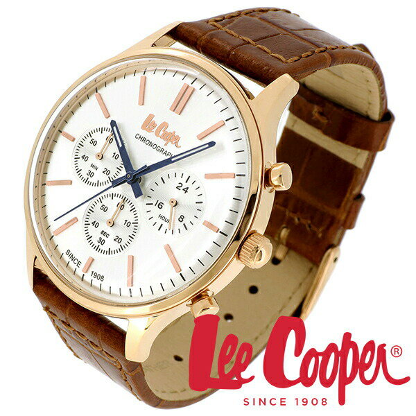Lee Cooper 腕時計 ブランド ウォッチ LC06293.434 リークーパー 時計 メンズ 紳士 シルバー 腕時計 メンズウォッチ Lee Cooper リークーパー LC06293.434 メンズ 時計 LC06293シリーズ ローズゴールド クォーツ 本革ベルト クロコ 型押し クラシック ビジネス カジュアル