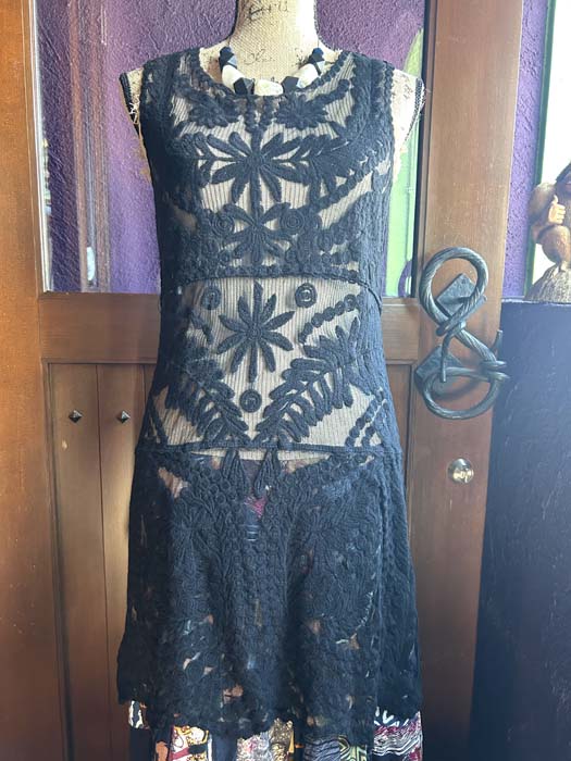 黒レースアジアンカーディガントップ...