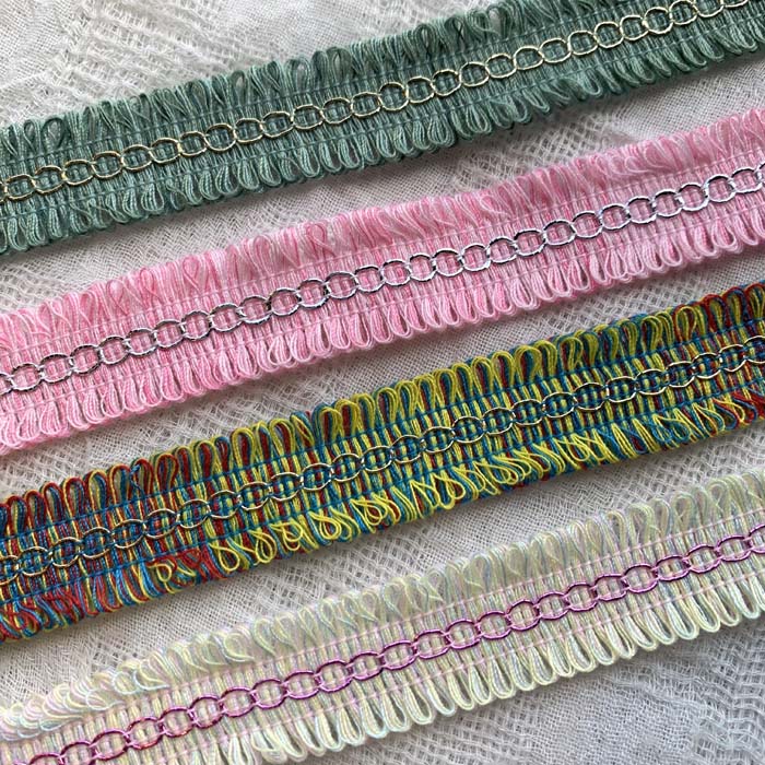 ＊1mでお届け＊フリンジ フサフサ リボン リメイク 縁取り クラフト ハンドメイド カラフル タッセル ..