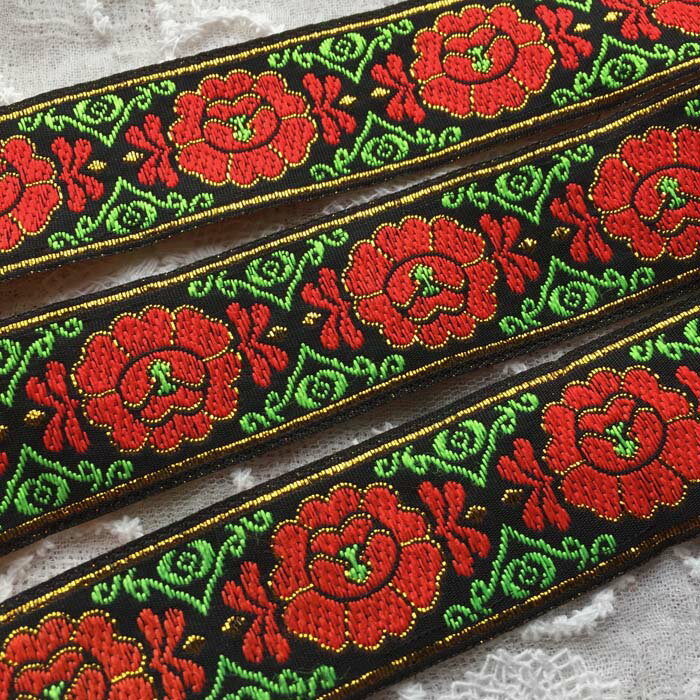 ＊1mでお届け＊チロリアンテープ アジア チェンマイ タイ リボン モン族 ラインテープ 縁取り 手作り ..