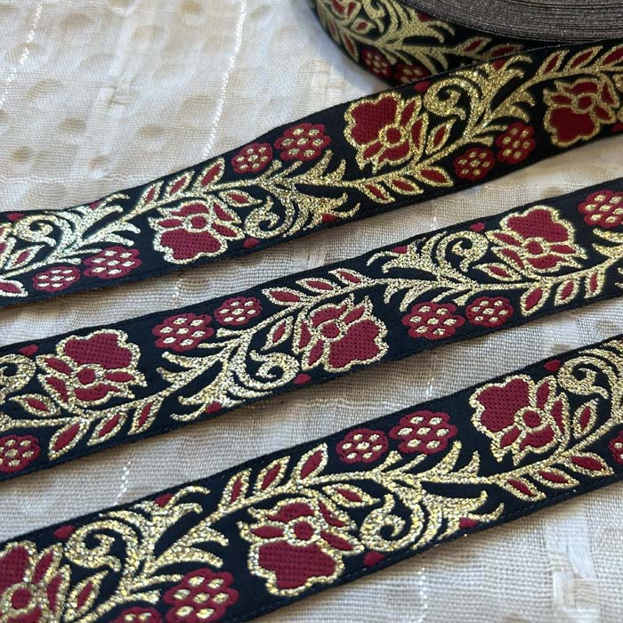 ＊1mでお届け＊チロリアンテープ アジア チェンマイ タイ リボン モン族 ラインテープ 縁取り 手作り ..