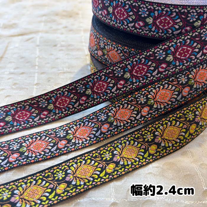 ＊1mでお届け＊チロリアンテープ アジア チェンマイ タイ リボン モン族 ラインテープ 縁取り 手 ...