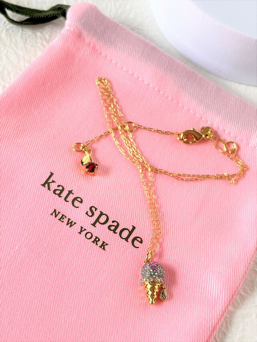 ケイトスペード KateSpade ネックレス ペンダント アイスクリーム お誕生日 クリスマス 母の日 ギフト ラッピング プレゼント 向き 大人可愛い ブランド