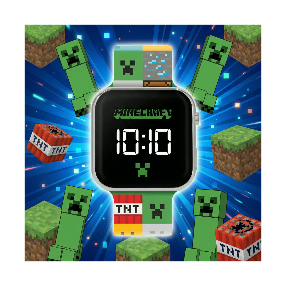 Watches - 【公式ライセンス】 マインクラフト LEDウォッチ キッズ 子供用 デジタル腕時計 Minecraft キャラクターウォッチ キッズウォッチ 男の子 女の子 プレゼント ギフト