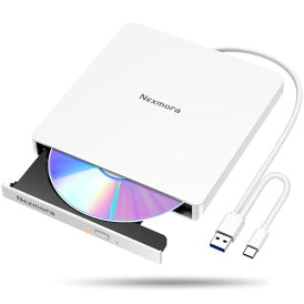 【2024革新型・高速USB3.0対応】 CD DVDドライブ 外付け 静音 DVDプレーヤー 外付けDVDドライブ USB3.0&Type-C両接続 読取/書込可 CDプレーヤー バスパワー駆動 外付けCDドライブ 軽量 薄型 光学ドライブ 外付け CDドライブ Mac PC パソコン Windows11対応 Windows10/8/7XP