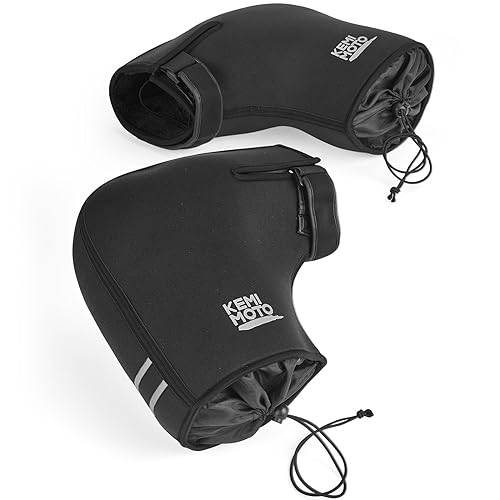 KEMIMOTO バイク ハンドルカバー スクーター 防風 防水 pcx 125cc xmax ミニバイク オートバイ 原付バイク 洗える 秋冬 防寒対策 バイク防寒具 ハンドルウォーマー フリーサイズ ブラック