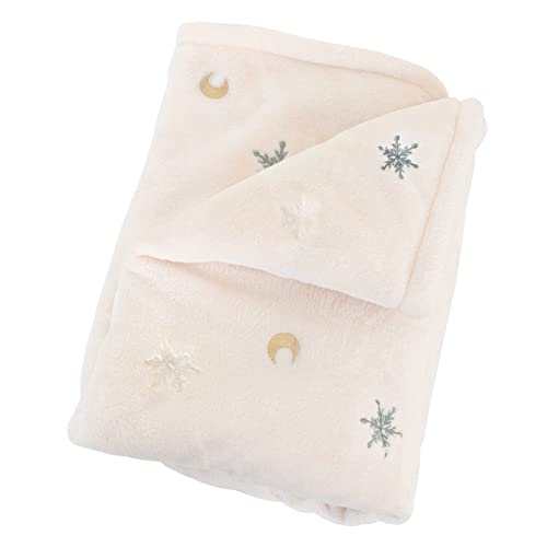 (ケラッタ) ふわもこイブル ベビー ブランケット 冬 赤ちゃん 上質フランネル生地 ひざ掛け 毛布 お昼寝 保育園 小さめ 70×100cm (雪と月)