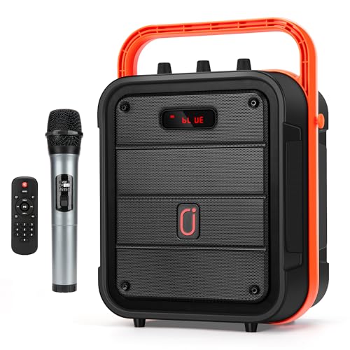 JYX スピーカーセット 拡声器 ワイヤレスマイク1本 Bluetooth 5.0対応 高低音強化機能搭載 充電式 ポータブル ホームパーティー、カラオケ、街頭スピーチ、会議 、学校行事、セミナー、室外、防災、路上ライブ、イベントなどに適用