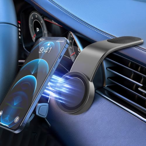 Ninonly スマホホルダー 車 車載ホルダー マグネット 【2024新改良・超強磁力・マルチポジション対応】 車 magsafe対応 スマホスタンド 360度回転 180度自由調節 携帯ホルダー 片手操作 安定性拔群 車載スマホホルダー 磁石 取り付