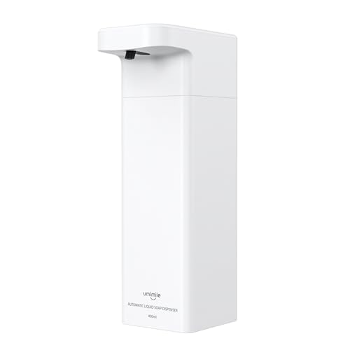 Umimile ソープディスペンサー 自動 シャンプーディスペンサー マグネット 液体でる 食器用洗剤 充電式 400ml容量 IPX7防水 ホワイトのサムネイル