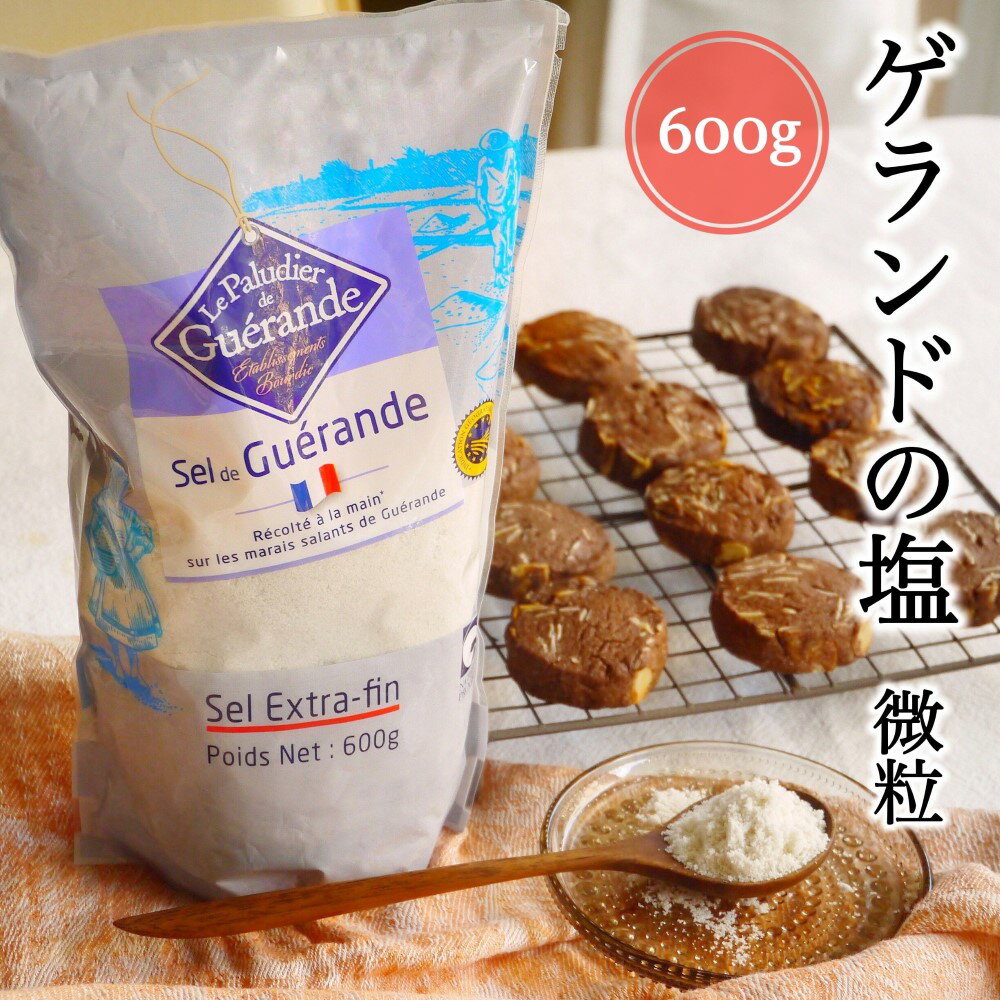  ゲランドの塩 微粒 エクストラファン 細粒 600g ゲランド 塩 フランス セルマランドゲランド 食塩 海塩 調味料 Sel de Guerande アクアメール