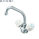 K811-W-23 三栄水栓 SANEI ツーバルブワンホール混合栓 一般地仕様 送料無料()
