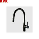 KM6061ZECC5HS KVK 流し台用 シングルシャワー付混合栓 撥水膜コーティング 寒冷地仕様 グロスブラック 送料無料()