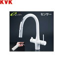KM6091SCECM4 KVKビルトイン浄水器用シングルシャワー付混合栓 センサー付 浄水カートリッジ付 マットホワイト 送料無料()