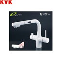 KM6131DSCECM4 KVKビルトイン浄水器用シングルシャワー付混合栓 センサー付 電池タイプ 浄水カートリッジ付 マットホワイト 送料無料()
