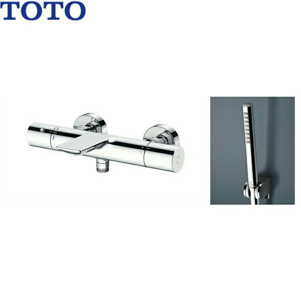 TOTO サーモスタット混合水栓 TBV01S08JA 逆止弁 メタルハンドル 心々150mm ストレート脚 洗い場専用 本体-ホース接続ねじG1/2 樹脂ホース(メタリック調) スパウト83mm(スパウトは動きません) シャワーヘッド：コンフォートウェーブ(シリンダー形)メタル シャワーハンガー：角度調節TOTO TBV01S08JA
