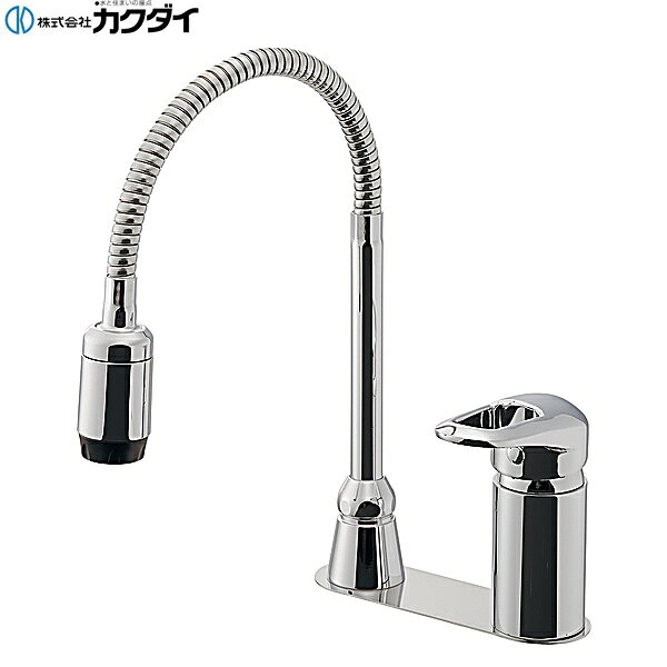 185-519 カクダイ KAKUDAI シングルレバー混合栓 シャワー・キレイプレートつき 送料無料()