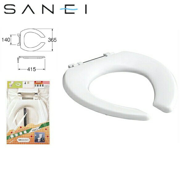 三栄水栓［SANEI］SANEI前割便座[ふたなし] PW906 カラー：ホワイト 取付工具付 材質：ABS樹脂SANEI PW906