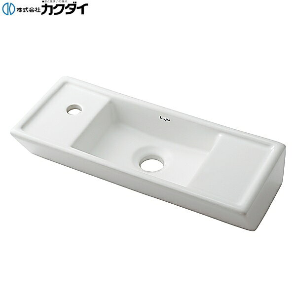 カクダイ [KAKUDAI] 493-065 置型手洗器(左) ●切込寸法は、承認図(pdf)をご参照ください。 ●固定金具付き ●背面化粧なし ●カウンター加工用の型紙を取扱施工説明書に記載 ●型紙は説明書(pdf)をご参照ください。 材質: 陶器製KAKUDAI 493 065
