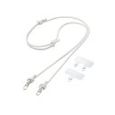 エレコム P-STSDH2LR06IV スマホ ショルダーストラップ/レザー丸紐6mm/アイボリー