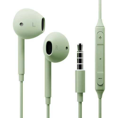 楽天キムラヤ楽天市場店PGA PG-SEIE1GR6 3.5mmイヤホンプラグ ステレオイヤホン Premium Style グリーンPGSEIE1GR6