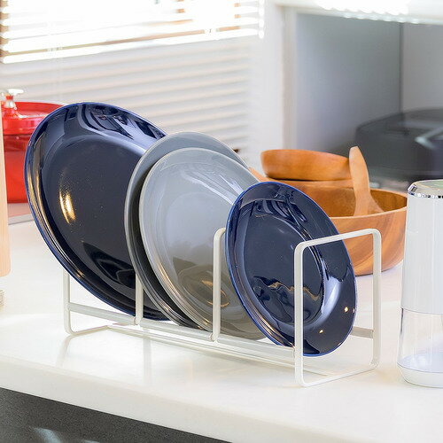 キッチン 収納 食器棚 ディッシュラック プレート ワイド 山崎実業 3149 ホワイト S