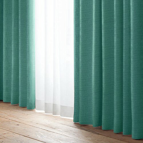 [100×178]遮光カーテンYDDローレル ブルーグリーン 2枚入 形状記憶加工 ウォッシャブル