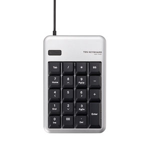 【推奨品】エレコム　TK-TCM011SV　USBテンキーボード（シルバー）