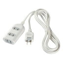 バッファロー BSTAPSG2320WH 2ピン式電源タップ 3個口タイプ 雷サージ防止付 2m ホワイト(2)