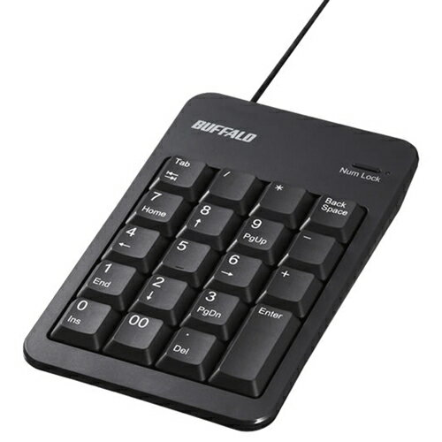 バッファロー BSTK100BK 有線テンキーボード Tabキー付き ブラック バッファロー BSTK100BK 有線テンキーボード Tabキー付き ブラック