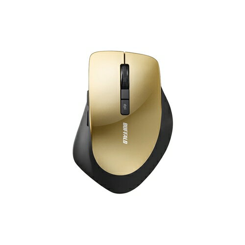 マウス バッファロー 無線 ワイヤレス BSMBW320SG 無線(2.4GHz)BlueLEDマウス 静音/5ボタン/DPI切り替えタイプ シャンパンゴールド