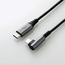 エレコム U2C-CCL10NBK USB2.0ケーブル(認証品、C-C、L型コネクタ) 1.0m(2)