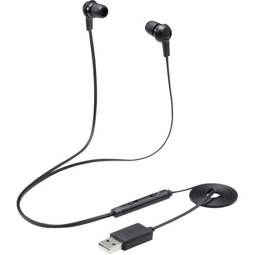 エレコム HS-EP17UBK インナーイヤー型ヘッドセット カナル ミュートスイッチ付 両耳 USB ブラック エレコム HS-EP17UBK インナーイヤー型ヘッドセット カナル ミュートスイッチ付 両耳 USB ブラック