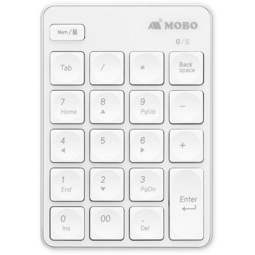 MOBO AM-NPB20-SW Bluetooth対応テンキーパッド 「MOBO TenkeyPad」 ホワイト/シルバー MOBO AM-NPB20-SW Bluetooth対応テンキーパッド 「MOBO TenkeyPad」 ホワイト/シルバー