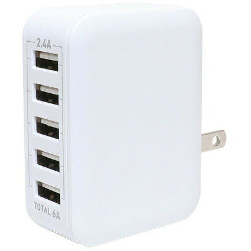 ミヨシ IPA-60U2/WH 5V6A対応 USB-ACアダプタ 5ポートタイプ ホワイト IPA60U2/WH ミヨシ IPA-60U2/WH 5V6A対応 USB-ACアダプタ 5ポートタイプ ホワイト IPA60U2/WH