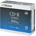 Victor SR80FP10J5 パソコン用 48倍速 CD-R 10枚パック 700MB 発売日：2022年1月上旬●印刷可能対応インクジェットプリンタでレーベル印刷可能●ワイドレーベル印刷エリアの広い内径23mmワイドプリント仕様ホワイト・ディスク。 ●耐久性フタロシアニン色素により安定した耐久性を実現【仕様】フォーマット：一回記録用CD-R記憶容量：700MB倍速：48倍速枚数：10枚ケース：5mmケースインクジェットプリンタ対応：対応色：ホワイトインクジェットプリンタブル